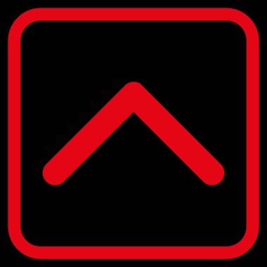 Yön yukarı vektör simgesi bir çerçeve içinde