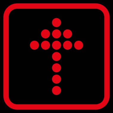 Vektör simgesi bir çerçeve içinde yukarı noktalı ok