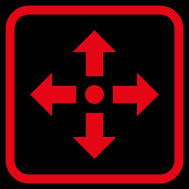 Genişletin okları vektör simgesi bir çerçeve içinde