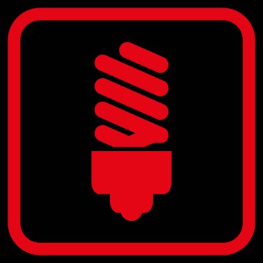 Floresan ampul vektör simgesi bir çerçeve içinde