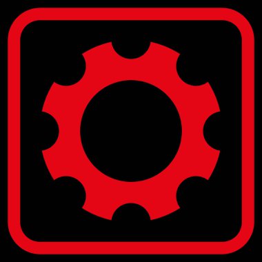 Dişli vektör simgesi bir çerçeve içinde