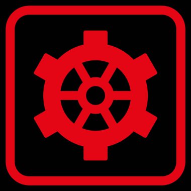 Dişli vektör simgesi bir çerçeve içinde