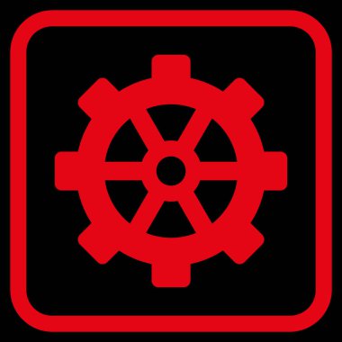 Dişli vektör simgesi bir çerçeve içinde