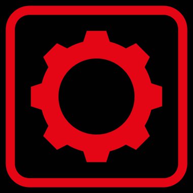 Dişli vektör simgesi bir çerçeve içinde