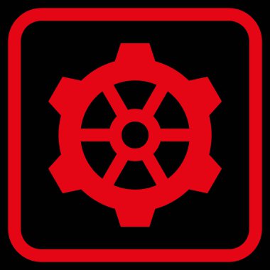 Dişli vektör simgesi bir çerçeve içinde