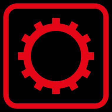 Dişli vektör simgesi bir çerçeve içinde