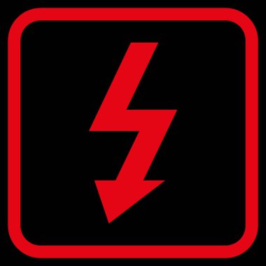 Yüksek gerilim vektör simgesi bir çerçeve içinde