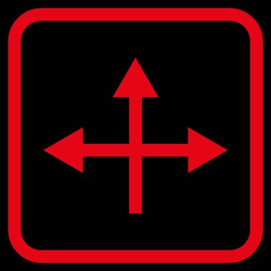 Kavşak yön vektör simgesi bir çerçeve içinde