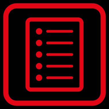 Liste sayfa vektör simgesi bir çerçeve içinde