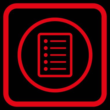 Liste sayfa vektör simgesi bir çerçeve içinde