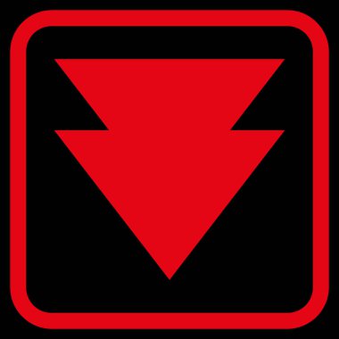 Vektör simgesi bir çerçeve içinde aşağı iner