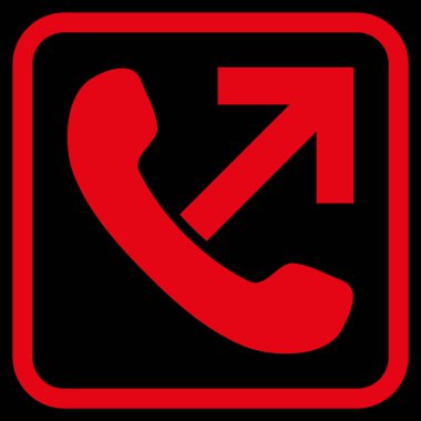 Giden arama vektör simgesi bir çerçeve içinde