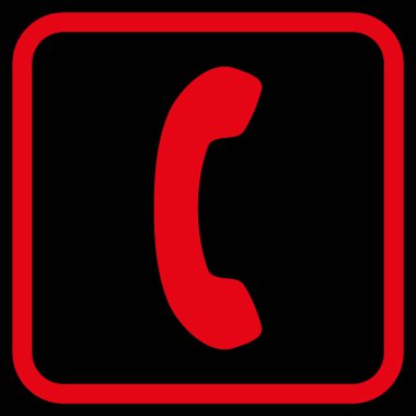 Telefon alıcı vektör simgesi bir çerçeve içinde