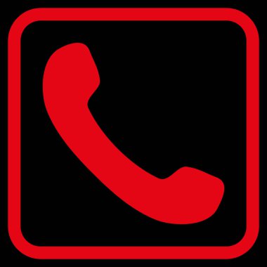 Telefon alıcı vektör simgesi bir çerçeve içinde