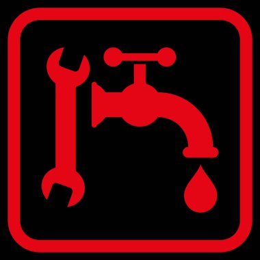 Sıhhi tesisat vektör simgesi bir çerçeve içinde