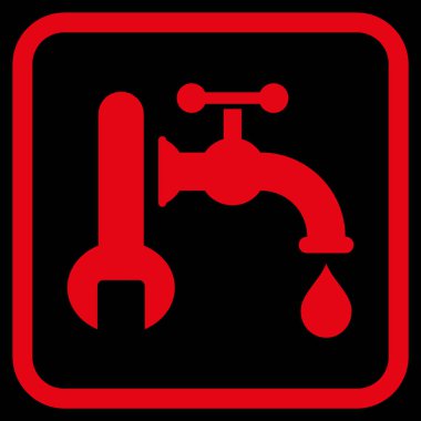 Sıhhi tesisat vektör simgesi bir çerçeve içinde