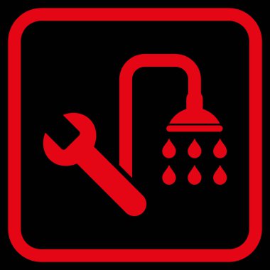 Sıhhi tesisat vektör simgesi bir çerçeve içinde