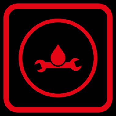 Sıhhi tesisat vektör simgesi bir çerçeve içinde