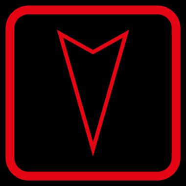 İşaretçi vektör simgesi bir çerçeve içinde aşağı