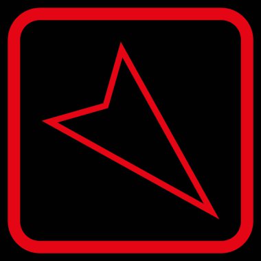 İşaretçi vektör simgesi bir çerçeve içinde aşağı