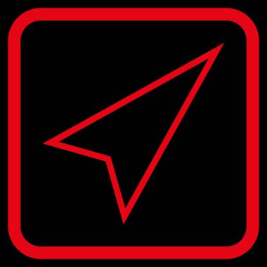 İşaretçiyi doğru yukarı vektör simgesi bir çerçeve içinde