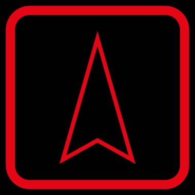 İşaretçi vektör simgesi bir çerçeve içinde yukarı