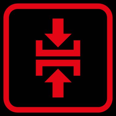 Basın düşey yönde vektör simgesi bir çerçeve içinde