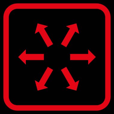 Radyal oklar bir çerçeve içinde simge vektör