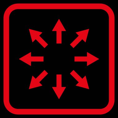 Radyal oklar bir çerçeve içinde simge vektör