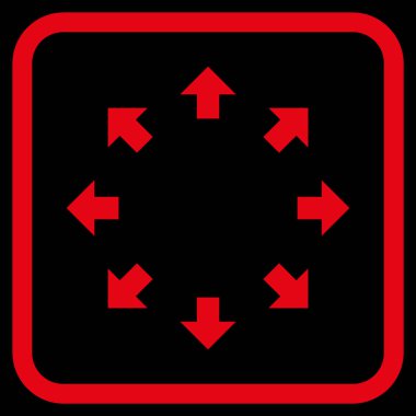 Radyal oklar bir çerçeve içinde simge vektör