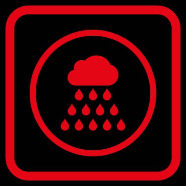 Yağmur bulutu vektör simgesi bir çerçeve içinde