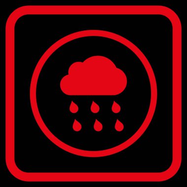 Yağmur bulutu vektör simgesi bir çerçeve içinde