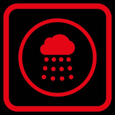 Yağmur bulutu vektör simgesi bir çerçeve içinde