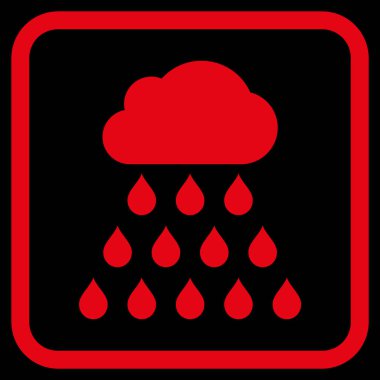 Yağmur bulutu vektör simgesi bir çerçeve içinde