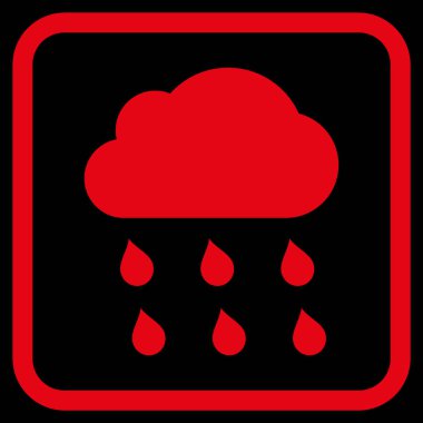 Yağmur bulutu vektör simgesi bir çerçeve içinde