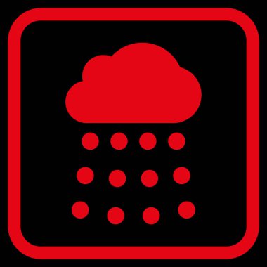 Yağmur bulutu vektör simgesi bir çerçeve içinde