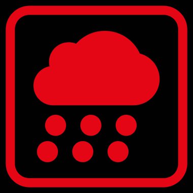 Yağmur bulutu vektör simgesi bir çerçeve içinde