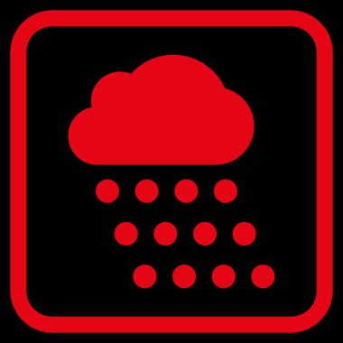 Yağmur bulutu vektör simgesi bir çerçeve içinde