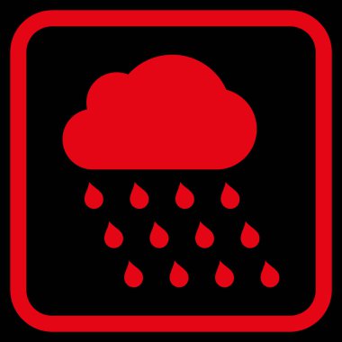 Yağmur bulutu vektör simgesi bir çerçeve içinde