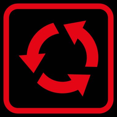 Geri dönüşüm vektör simgesi bir çerçeve içinde