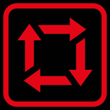 Geri dönüşüm vektör simgesi bir çerçeve içinde