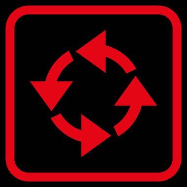 Geri dönüşüm vektör simgesi bir çerçeve içinde