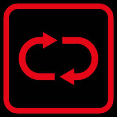 Geri dönüşüm vektör simgesi bir çerçeve içinde