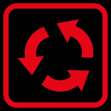 Geri dönüşüm vektör simgesi bir çerçeve içinde