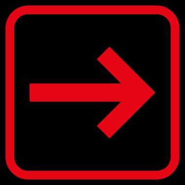 Sağ ok vektör simgesi bir çerçeve içinde