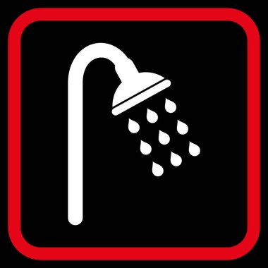 Duş vektör simgesi bir çerçeve içinde