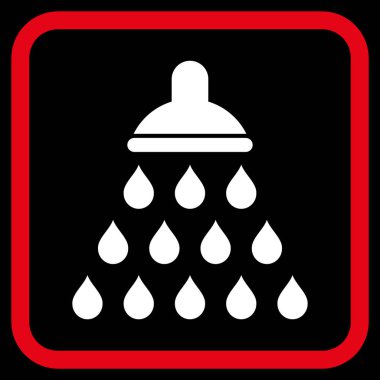 Duş vektör simgesi bir çerçeve içinde