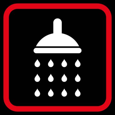 Duş vektör simgesi bir çerçeve içinde