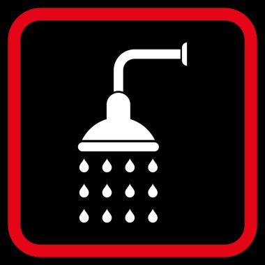 Duş vektör simgesi bir çerçeve içinde