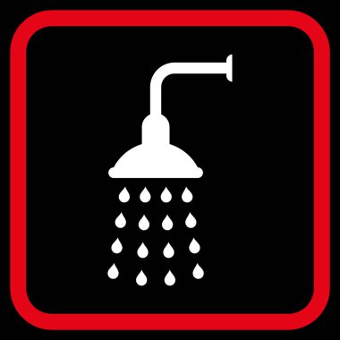 Duş vektör simgesi bir çerçeve içinde